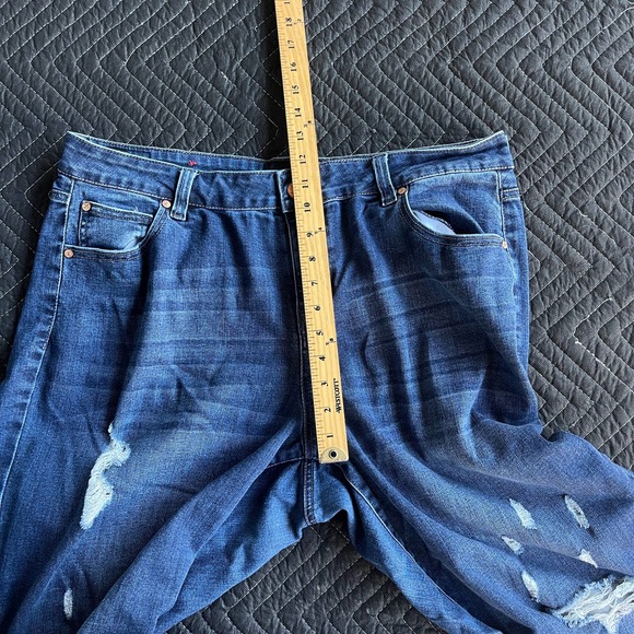 Celebrity Pink Jeans Womens Plus Size 16 Blue Distressed Girlfriend - Picture 8 of 10